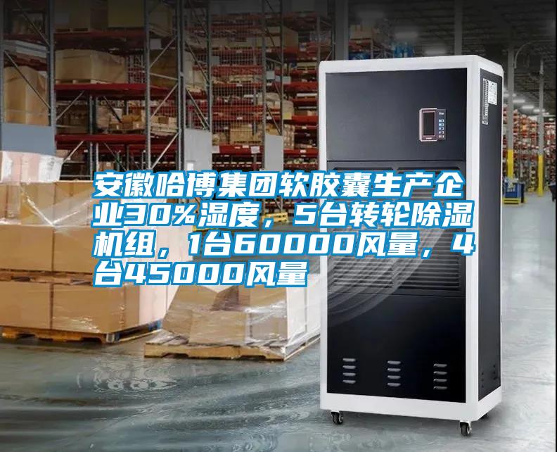安徽哈博集团软胶囊生产企业30%湿度，5台转轮除湿机组，1台60000风量，4台45000风量