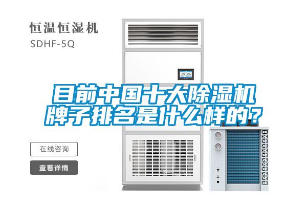 目前中国十大除湿机牌子排名是什么样的？