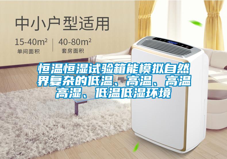 恒温恒湿试验箱能模拟自然界复杂的低温、高温、高温高湿、低温低湿环境