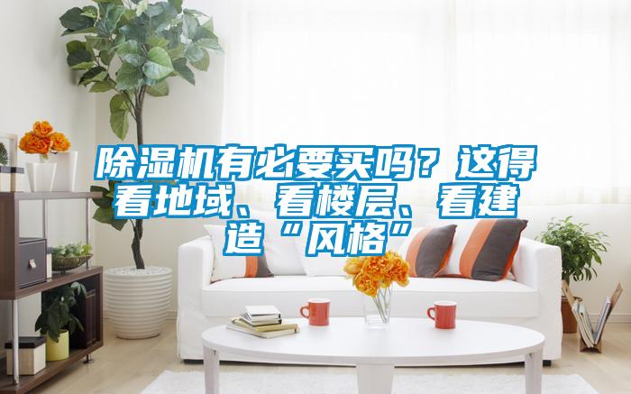 除湿机有必要买吗？这得看地域、看楼层、看建造“风格”