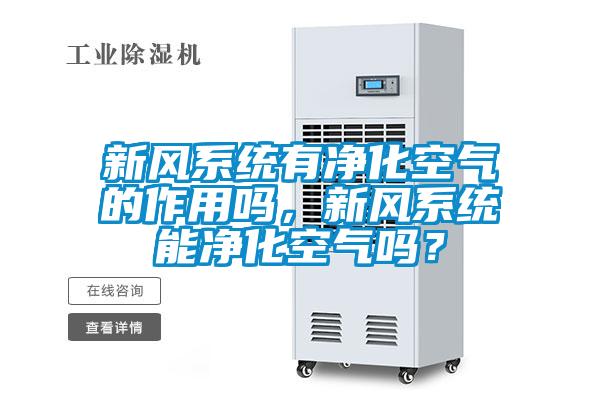 新風(fēng)系統(tǒng)有凈化空氣的作用嗎，新風(fēng)系統(tǒng)能凈化空氣嗎？