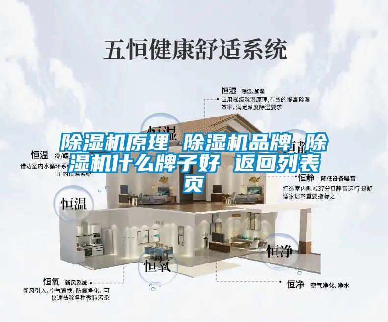 除湿机原理 除湿机品牌 除湿机什么牌子好 返回列表页