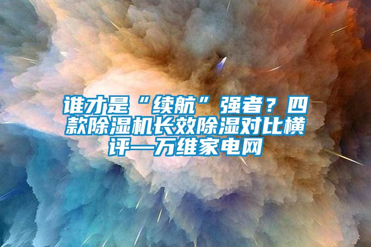 谁才是“续航”强者？四款除湿机长效除湿对比横评—万维家电网